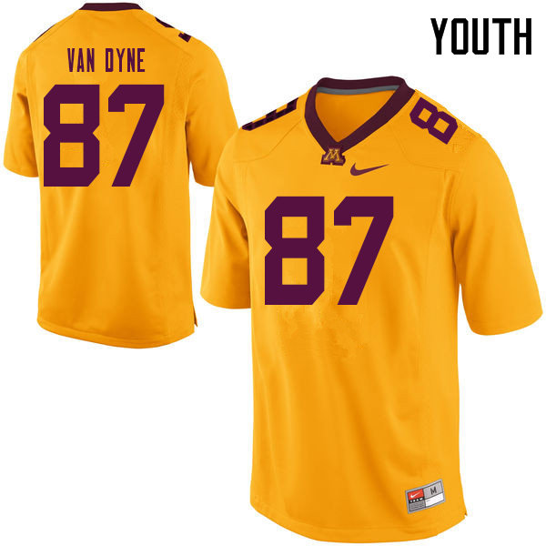 Youth #87 Yale Van Dyne Minnesota Golden Gophers College Football Jerseys Sale-Yellow